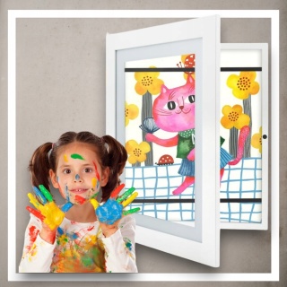 Ramka Artystyczna Na Obrazki Rysunki Zdjęcia Dzieci Otwierana z pojemnikiem