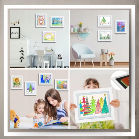 Ramka Artystyczna Na Obrazki Rysunki Zdjęcia Dzieci Otwierana z pojemnikiem