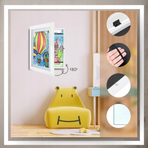 Ramka Artystyczna Na Obrazki Rysunki Zdjęcia Dzieci Otwierana z pojemnikiem