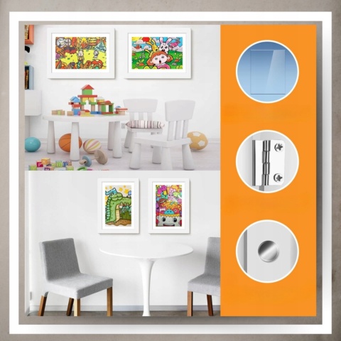 Ramka Artystyczna Na Obrazki Rysunki Zdjęcia Dzieci Otwierana z pojemnikiem