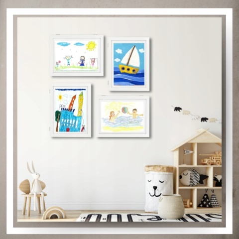 Ramka Artystyczna Na Obrazki Rysunki Zdjęcia Dzieci Otwierana z pojemnikiem