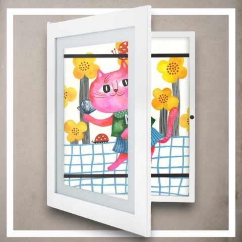 Ramka Artystyczna Na Obrazki Rysunki Zdjęcia Dzieci Otwierana z pojemnikiem