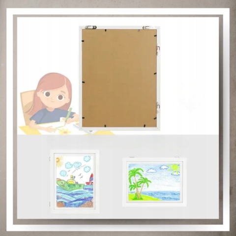 Ramka Artystyczna Na Obrazki Rysunki Zdjęcia Dzieci Otwierana z pojemnikiem