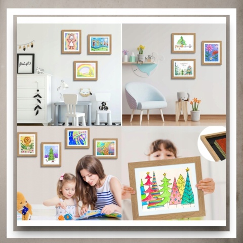 Ramka Artystyczna Na Obrazki Rysunki Zdjęcia Dzieci Otwierana z pojemnikiem