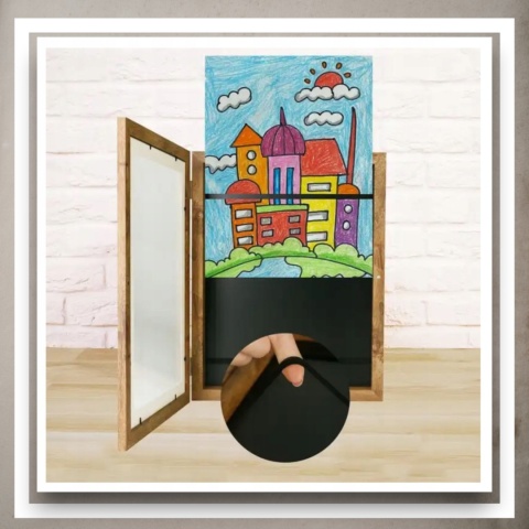 Ramka Artystyczna Na Obrazki Rysunki Zdjęcia Dzieci Otwierana z pojemnikiem