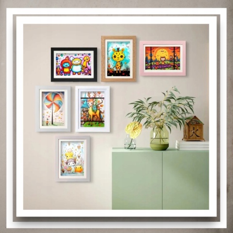Ramka Artystyczna Na Obrazki Rysunki Zdjęcia Dzieci Otwierana z pojemnikiem