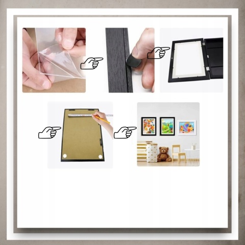 Ramka Artystyczna Na Obrazki Rysunki Zdjęcia Dzieci Otwierana z pojemnikiem