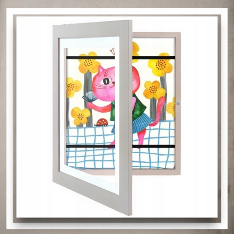 Ramka Artystyczna Na Obrazki Rysunki Zdjęcia Dzieci Otwierana z pojemnikiem