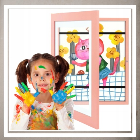 Ramka Artystyczna Na Obrazki Rysunki Zdjęcia Dzieci Otwierana z pojemnikiem