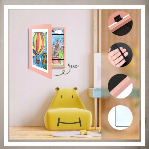 Ramka Artystyczna Na Obrazki Rysunki Zdjęcia Dzieci Otwierana z pojemnikiem