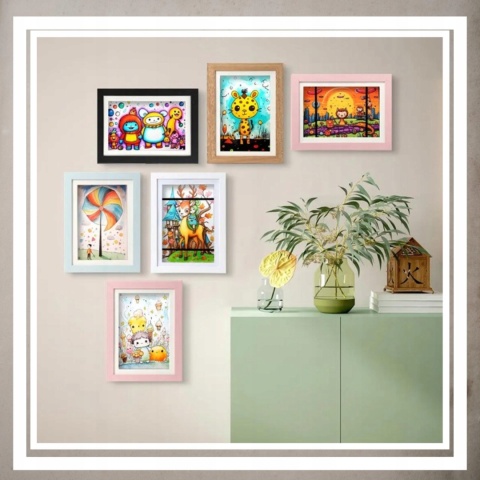 Ramka Artystyczna Na Obrazki Rysunki Zdjęcia Dzieci Otwierana z pojemnikiem