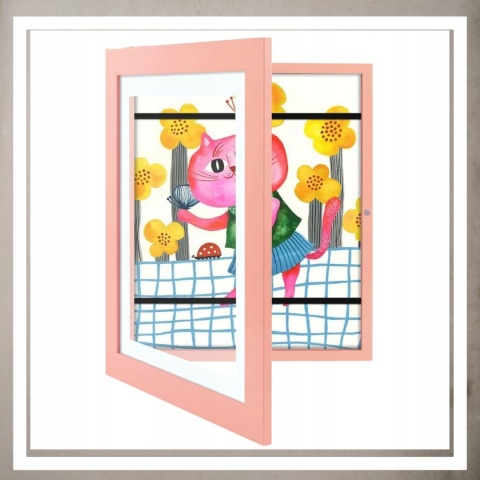 Ramka Artystyczna Na Obrazki Rysunki Zdjęcia Dzieci Otwierana z pojemnikiem