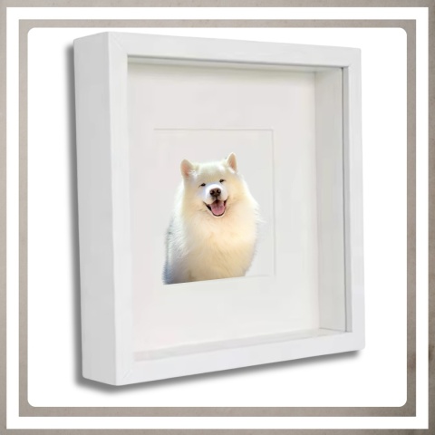 Ramka głęboka box 3D 24,5x24,5 cm do rękodzieła mchu na zdjęcia biała