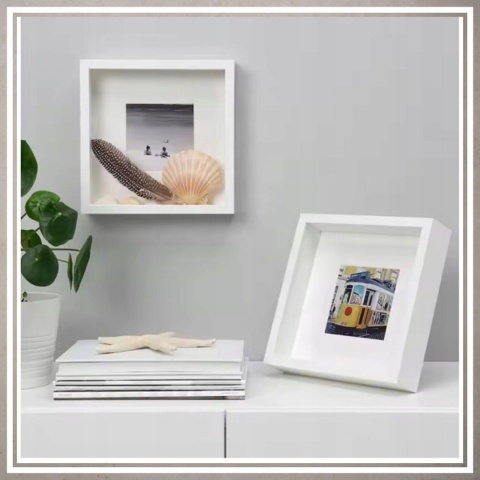 Ramka głęboka box 3D 24,5x24,5 cm do rękodzieła mchu na zdjęcia biała