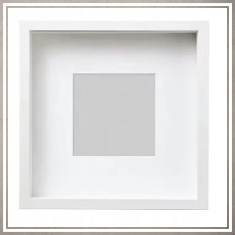 Ramka głęboka box 3D 24,5x24,5 cm do rękodzieła mchu na zdjęcia biała