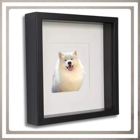 Ramka głęboka box 3D 24,5x24,5 cm do rękodzieła mchu na zdjęcia czarna