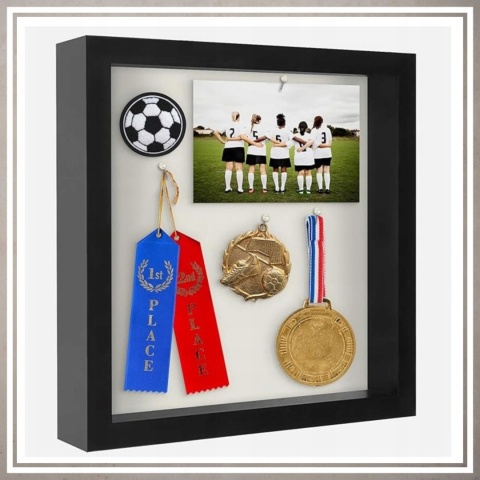 Ramka głęboka box 3D 24,5x24,5 cm do rękodzieła mchu na zdjęcia czarna