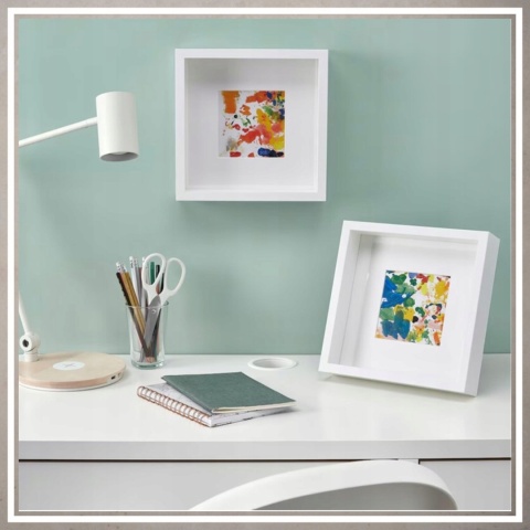 Ramka głęboka box 3d 30x30 cm do rękodzięła mchu na zdjęcia kolor biały