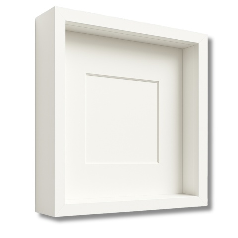 Ramka głęboka box 3d 30x30 cm do rękodzięła mchu na zdjęcia kolor biały