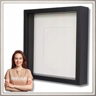 Ramka głęboka box 3d 30x30 cm do rękodzięła mchu na zdjęcia kolor czarny