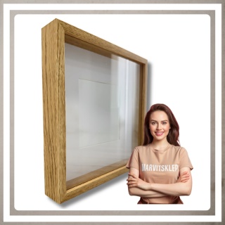 Ramka głęboka box 3d 30x30 cm do rękodzięła mchu na zdjęcia kolor naturalny