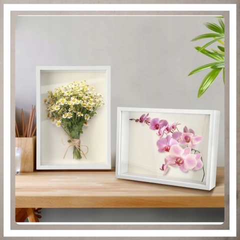 Ramka głęboka box 3d 30x40 cm do rękodzięła mchu na zdjęcia kolor biały