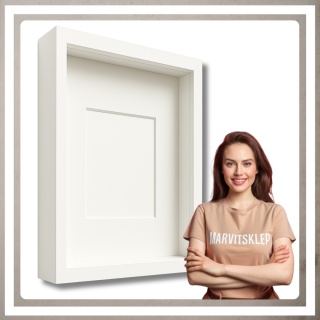 Ramka głęboka box 3d 35x45 cm do rękodzięła mchu na zdjęcia kolor biały
