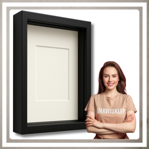 Ramka głęboka box 3d 35x45 cm do rękodzięła mchu na zdjęcia kolor czarny