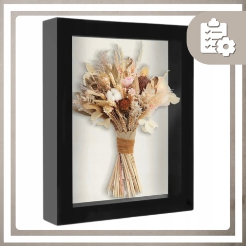 Ramka głęboka box 3d 35x45 cm do rękodzięła mchu na zdjęcia kolor czarny
