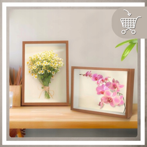 Ramka głęboka box 3d 35x45 cm do rękodzięła mchu na zdjęcia kolor naturalny