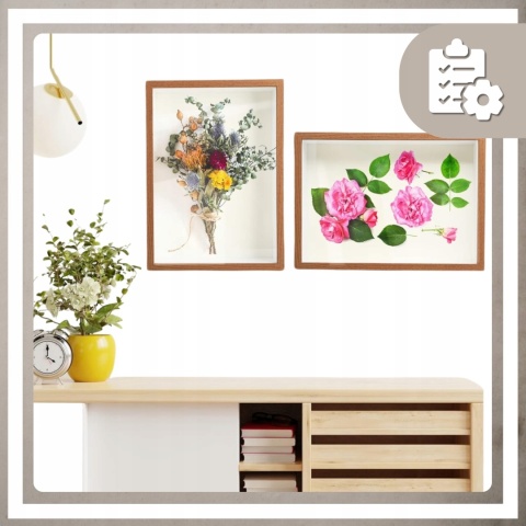 Ramka głęboka box 3d 35x45 cm do rękodzięła mchu na zdjęcia kolor naturalny