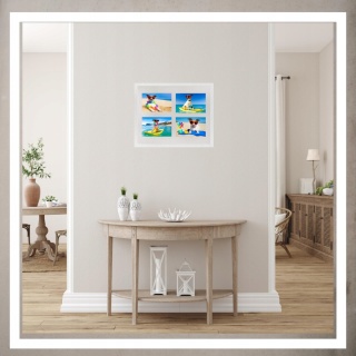 Ramka poczwórna na 4 zdjęcia obrazy rysunki 30 x 38 cm Biała