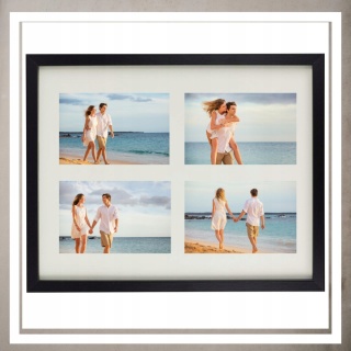 Ramka poczwórna na 4 zdjęcia obrazy rysunki multiramka 30 x 38 cm Czarna