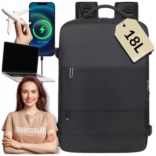 Bagaż podręczny plecak podróżny do samolotu 40x30 kabinówka Wizzair Ryanair CZARNY