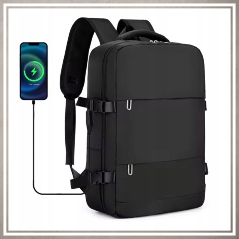 Bagaż podręczny plecak podróżny do samolotu 40x30 kabinówka Wizzair Ryanair CZARNY