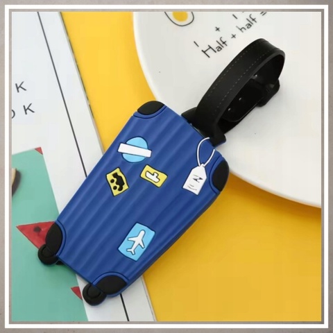 Identyfikator zawieszka na bagaż podróży walizkę do samolotu NIEBIESKI