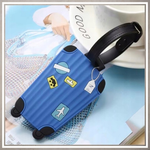 Identyfikator zawieszka na bagaż podróży walizkę do samolotu NIEBIESKI