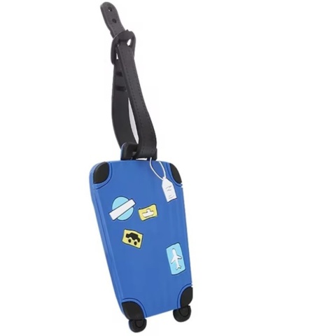 Identyfikator zawieszka na bagaż podróży walizkę do samolotu NIEBIESKI