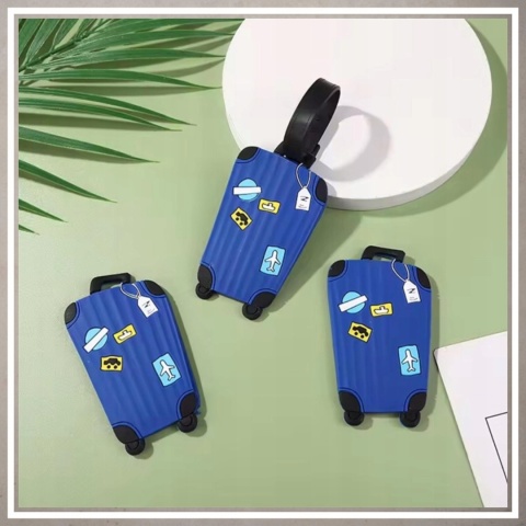 Identyfikator zawieszka na bagaż podróży walizkę do samolotu NIEBIESKI