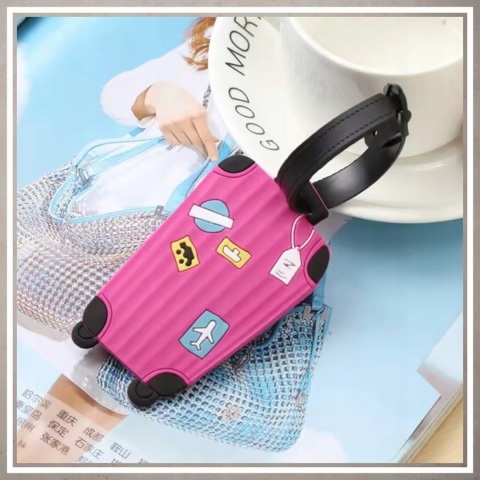 Identyfikator zawieszka na bagaż podróży walizkę do samolotu RÓŻOWY