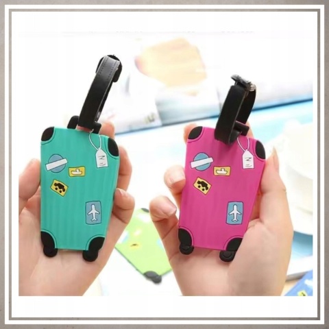 Identyfikator zawieszka na bagaż podróży walizkę do samolotu RÓŻOWY
