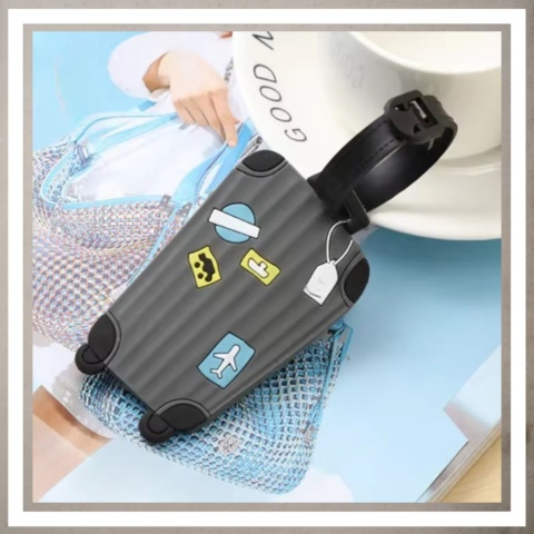 Identyfikator zawieszka na bagaż podróży walizkę do samolotu SZARY