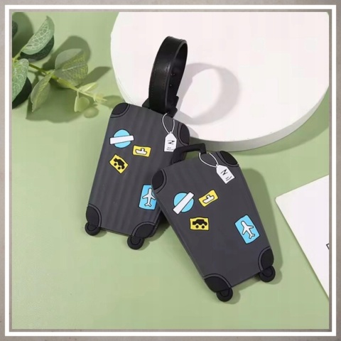 Identyfikator zawieszka na bagaż podróży walizkę do samolotu SZARY