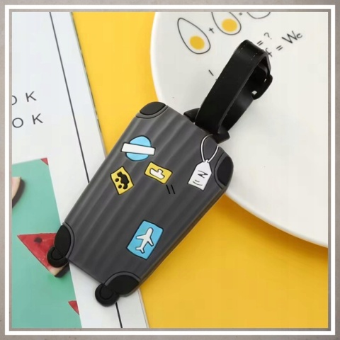 Identyfikator zawieszka na bagaż podróży walizkę do samolotu SZARY