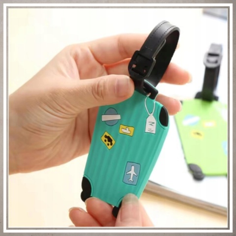 Identyfikator zawieszka na bagaż podróży walizkę do samolotu TURKUSOWY