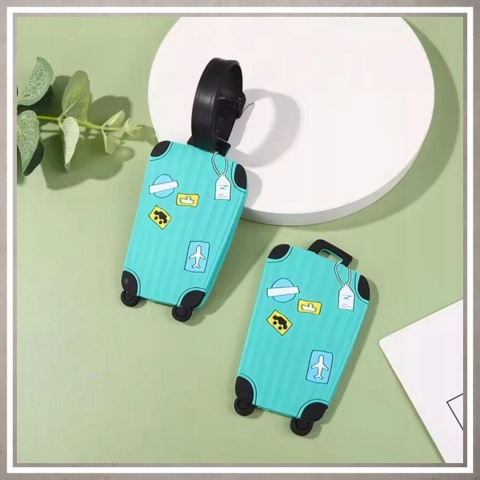 Identyfikator zawieszka na bagaż podróży walizkę do samolotu TURKUSOWY