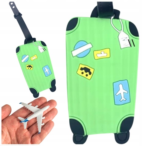 Identyfikator zawieszka na bagaż podróży walizkę do samolotu ZIELONY