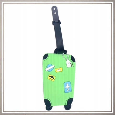 Identyfikator zawieszka na bagaż podróży walizkę do samolotu ZIELONY