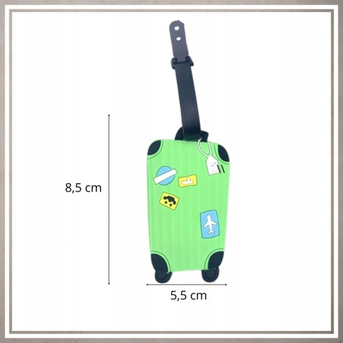 Identyfikator zawieszka na bagaż podróży walizkę do samolotu ZIELONY