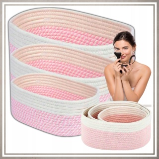 ORGANIZER BOHO ZESTAW 3 SZT PREMIUM koszyk kosmetyki zabawki łazienki kosz